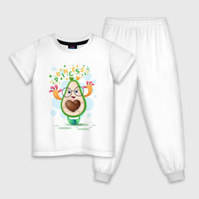 Детская пижама хлопок с принтом АВОКАДО в Белгороде, 100% хлопок |  брюки и футболка прямого кроя, без карманов, на брюках мягкая резинка на поясе и по низу штанин
 | Тематика изображения на принте: avocado | character | cute pictures | exotic | fruit | nut | vegan | vegetables | vegetarian | авокадо | веган | вегетарианец | милые картинки | овощи | орех | персонаж | фрукты | экзотика