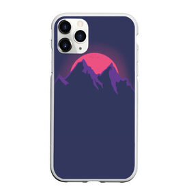 Чехол для iPhone 11 Pro Max матовый с принтом Mountain sunset в Белгороде, Силикон |  | Тематика изображения на принте: mountain | sunset. purple. фиолетовый | vector | арт | вектор | горы | закат | принт | природа
