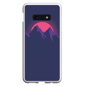 Чехол для Samsung S10E с принтом Mountain sunset в Белгороде, Силикон | Область печати: задняя сторона чехла, без боковых панелей | mountain | sunset. purple. фиолетовый | vector | арт | вектор | горы | закат | принт | природа