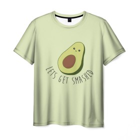 Мужская футболка 3D с принтом Авокадо в Белгороде, 100% полиэфир | прямой крой, круглый вырез горловины, длина до линии бедер | Тематика изображения на принте: авокадо | мемы | минимализм | прикольные картинки | прикольные надписи | растение | фрукт