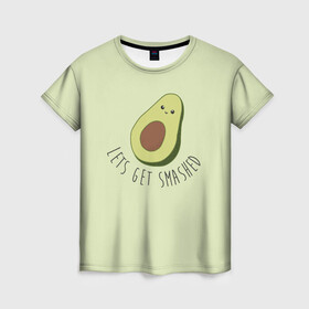 Женская футболка 3D с принтом Авокадо в Белгороде, 100% полиэфир ( синтетическое хлопкоподобное полотно) | прямой крой, круглый вырез горловины, длина до линии бедер | Тематика изображения на принте: авокадо | мемы | минимализм | прикольные картинки | прикольные надписи | растение | фрукт