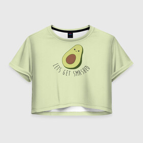 Женская футболка Crop-top 3D с принтом Авокадо в Белгороде, 100% полиэстер | круглая горловина, длина футболки до линии талии, рукава с отворотами | Тематика изображения на принте: авокадо | мемы | минимализм | прикольные картинки | прикольные надписи | растение | фрукт