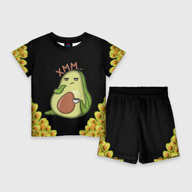 Детский костюм с шортами 3D с принтом Авокадо в Белгороде,  |  | Тематика изображения на принте: авокадо | веган | еда блогеров | мемы | минимализм | прикольные картинки | прикольные надписи | растение | смешное авокадо | фрукт