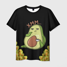 Мужская футболка 3D с принтом Авокадо в Белгороде, 100% полиэфир | прямой крой, круглый вырез горловины, длина до линии бедер | Тематика изображения на принте: авокадо | веган | еда блогеров | мемы | минимализм | прикольные картинки | прикольные надписи | растение | смешное авокадо | фрукт