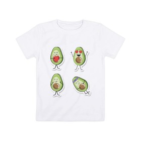 Детская футболка хлопок с принтом Авокадо в Белгороде, 100% хлопок | круглый вырез горловины, полуприлегающий силуэт, длина до линии бедер | Тематика изображения на принте: авокадо | веган | еда блогеров | мемы | минимализм | прикольные картинки | прикольные надписи | растение | смешное авокадо | фрукт