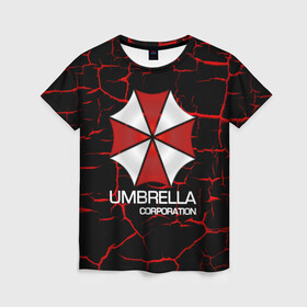 Женская футболка 3D с принтом UMBRELLA CORP в Белгороде, 100% полиэфир ( синтетическое хлопкоподобное полотно) | прямой крой, круглый вырез горловины, длина до линии бедер | biohazard | biohazard 7 | crocodile | fang | game | hand | monster | new umbrella | resident evil | resident evil 7 | umbrella | umbrella corp | umbrella corporation | zombie | обитель