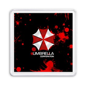 Магнит 55*55 с принтом UMBRELLA CORP в Белгороде, Пластик | Размер: 65*65 мм; Размер печати: 55*55 мм | Тематика изображения на принте: biohazard | biohazard 7 | crocodile | fang | game | hand | monster | new umbrella | resident evil | resident evil 7 | umbrella | umbrella corp | umbrella corporation | zombie | обитель