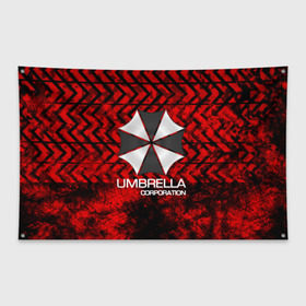 Флаг-баннер с принтом UMBRELLA CORP в Белгороде, 100% полиэстер | размер 67 х 109 см, плотность ткани — 95 г/м2; по краям флага есть четыре люверса для крепления | biohazard | biohazard 7 | crocodile | fang | game | hand | monster | new umbrella | resident evil | resident evil 7 | umbrella | umbrella corp | umbrella corporation | zombie | обитель