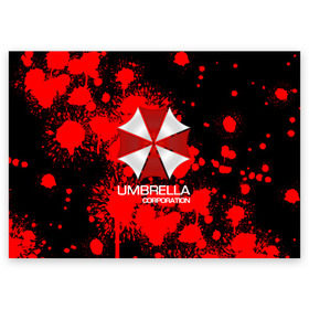 Поздравительная открытка с принтом UMBRELLA CORP в Белгороде, 100% бумага | плотность бумаги 280 г/м2, матовая, на обратной стороне линовка и место для марки
 | biohazard | biohazard 7 | crocodile | fang | game | hand | monster | new umbrella | resident evil | resident evil 7 | umbrella | umbrella corp | umbrella corporation | zombie | обитель