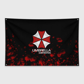 Флаг-баннер с принтом UMBRELLA CORP в Белгороде, 100% полиэстер | размер 67 х 109 см, плотность ткани — 95 г/м2; по краям флага есть четыре люверса для крепления | biohazard | biohazard 7 | crocodile | fang | game | hand | monster | new umbrella | resident evil | resident evil 7 | umbrella | umbrella corp | umbrella corporation | zombie | обитель