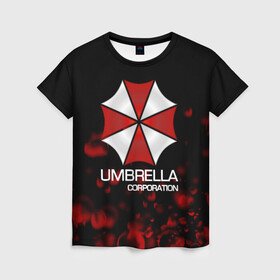 Женская футболка 3D с принтом UMBRELLA CORP в Белгороде, 100% полиэфир ( синтетическое хлопкоподобное полотно) | прямой крой, круглый вырез горловины, длина до линии бедер | biohazard | biohazard 7 | crocodile | fang | game | hand | monster | new umbrella | resident evil | resident evil 7 | umbrella | umbrella corp | umbrella corporation | zombie | обитель