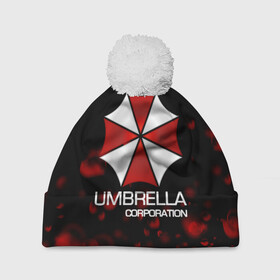 Шапка 3D c помпоном с принтом UMBRELLA CORP в Белгороде, 100% полиэстер | универсальный размер, печать по всей поверхности изделия | biohazard | biohazard 7 | crocodile | fang | game | hand | monster | new umbrella | resident evil | resident evil 7 | umbrella | umbrella corp | umbrella corporation | zombie | обитель