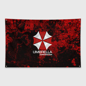 Флаг-баннер с принтом UMBRELLA CORP в Белгороде, 100% полиэстер | размер 67 х 109 см, плотность ткани — 95 г/м2; по краям флага есть четыре люверса для крепления | biohazard | biohazard 7 | crocodile | fang | game | hand | monster | new umbrella | resident evil | resident evil 7 | umbrella | umbrella corp | umbrella corporation | zombie | обитель