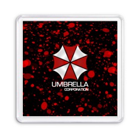 Магнит 55*55 с принтом UMBRELLA CORP в Белгороде, Пластик | Размер: 65*65 мм; Размер печати: 55*55 мм | biohazard | biohazard 7 | crocodile | fang | game | hand | monster | new umbrella | resident evil | resident evil 7 | umbrella | umbrella corp | umbrella corporation | zombie | обитель