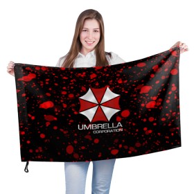 Флаг 3D с принтом UMBRELLA CORP в Белгороде, 100% полиэстер | плотность ткани — 95 г/м2, размер — 67 х 109 см. Принт наносится с одной стороны | biohazard | biohazard 7 | crocodile | fang | game | hand | monster | new umbrella | resident evil | resident evil 7 | umbrella | umbrella corp | umbrella corporation | zombie | обитель