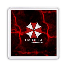 Магнит 55*55 с принтом UMBRELLA CORP в Белгороде, Пластик | Размер: 65*65 мм; Размер печати: 55*55 мм | biohazard | biohazard 7 | crocodile | fang | game | hand | monster | new umbrella | resident evil | resident evil 7 | umbrella | umbrella corp | umbrella corporation | zombie | обитель