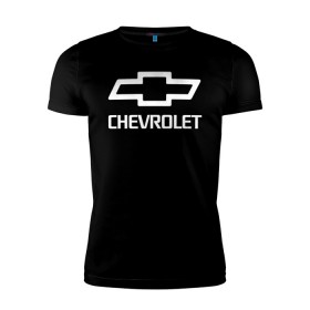 Мужская футболка премиум с принтом Chevrolet в Белгороде, 92% хлопок, 8% лайкра | приталенный силуэт, круглый вырез ворота, длина до линии бедра, короткий рукав | auto | chevrolet | авто | автомобиль | марка | машина | шевроле