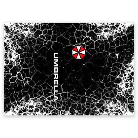 Поздравительная открытка с принтом UMBRELLA CORPORATION. в Белгороде, 100% бумага | плотность бумаги 280 г/м2, матовая, на обратной стороне линовка и место для марки
 | corp | corporation | resident evil | umbrella | umbrella corporation | зомби апокалипсис | зонт | игра