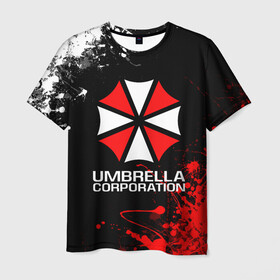 Мужская футболка 3D с принтом UMBRELLA CORPORATION. в Белгороде, 100% полиэфир | прямой крой, круглый вырез горловины, длина до линии бедер | corp | corporation | resident evil | umbrella | umbrella corporation | зомби апокалипсис | зонт | игра