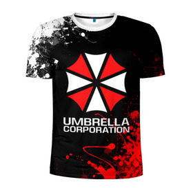 Мужская футболка 3D спортивная с принтом UMBRELLA CORPORATION. в Белгороде, 100% полиэстер с улучшенными характеристиками | приталенный силуэт, круглая горловина, широкие плечи, сужается к линии бедра | corp | corporation | resident evil | umbrella | umbrella corporation | зомби апокалипсис | зонт | игра