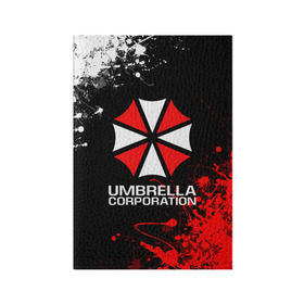 Обложка для паспорта матовая кожа с принтом UMBRELLA CORPORATION. в Белгороде, натуральная матовая кожа | размер 19,3 х 13,7 см; прозрачные пластиковые крепления | corp | corporation | resident evil | umbrella | umbrella corporation | зомби апокалипсис | зонт | игра
