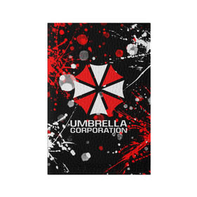 Обложка для паспорта матовая кожа с принтом UMBRELLA CORPORATION. в Белгороде, натуральная матовая кожа | размер 19,3 х 13,7 см; прозрачные пластиковые крепления | corp | corporation | resident evil | umbrella | umbrella corporation | зомби апокалипсис | зонт | игра