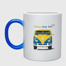 Кружка хамелеон с принтом Я люблю вас (Yellow-blue bus) в Белгороде, керамика | меняет цвет при нагревании, емкость 330 мл | 14 февраля | bus | camper | i love you | love you | volkswagen | vw | автобус | автомобилисту | английский | бейсболка | бутылка | валентинов день | водителю | день влюбленных | день святого валент | кепка | кружка | люблю
