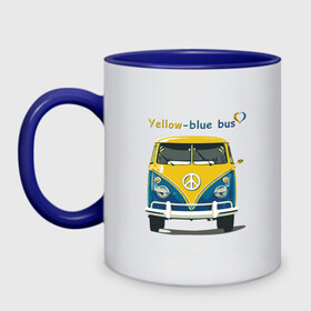 Кружка двухцветная с принтом Я люблю вас (Yellow-blue bus) в Белгороде, керамика | объем — 330 мл, диаметр — 80 мм. Цветная ручка и кайма сверху, в некоторых цветах — вся внутренняя часть | 14 февраля | bus | camper | i love you | love you | volkswagen | vw | автобус | автомобилисту | английский | бейсболка | бутылка | валентинов день | водителю | день влюбленных | день святого валент | кепка | кружка | люблю