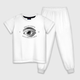 Детская пижама хлопок с принтом Novus Ordo Seclorum в Белгороде, 100% хлопок |  брюки и футболка прямого кроя, без карманов, на брюках мягкая резинка на поясе и по низу штанин
 | america | dollar | eye | illuminati | mason | usa | америка | глаз | доллар | иллюминаты | масоны | сша
