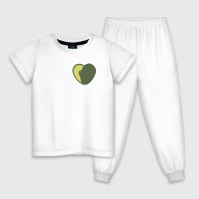 Детская пижама хлопок с принтом Avocado Heart в Белгороде, 100% хлопок |  брюки и футболка прямого кроя, без карманов, на брюках мягкая резинка на поясе и по низу штанин
 | avocado | vegan | vegetarian | авокадо | веган | вегетарианство