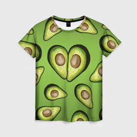 Женская футболка 3D с принтом Люблю авокадо в Белгороде, 100% полиэфир ( синтетическое хлопкоподобное полотно) | прямой крой, круглый вырез горловины, длина до линии бедер | food | green | vegetarian | вегетарианец | влюбленность | влюбленные | вместе навсегда | девушке | здоровый | здоровый образ жизни | зелень | кружка | любимая | любимый | люблю | май | натуральный