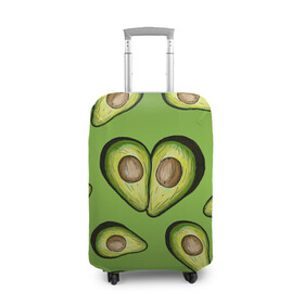 Чехол для чемодана 3D с принтом Люблю авокадо в Белгороде, 86% полиэфир, 14% спандекс | двустороннее нанесение принта, прорези для ручек и колес | food | green | vegetarian | вегетарианец | влюбленность | влюбленные | вместе навсегда | девушке | здоровый | здоровый образ жизни | зелень | кружка | любимая | любимый | люблю | май | натуральный