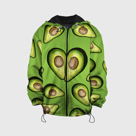 Детская куртка 3D с принтом Люблю авокадо в Белгороде, 100% полиэстер | застежка — молния, подол и капюшон оформлены резинкой с фиксаторами, по бокам — два кармана без застежек, один потайной карман на груди, плотность верхнего слоя — 90 г/м2; плотность флисового подклада — 260 г/м2 | Тематика изображения на принте: food | green | vegetarian | вегетарианец | влюбленность | влюбленные | вместе навсегда | девушке | здоровый | здоровый образ жизни | зелень | кружка | любимая | любимый | люблю | май | натуральный