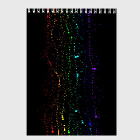 Скетчбук с принтом Аркобалено в Белгороде, 100% бумага
 | 48 листов, плотность листов — 100 г/м2, плотность картонной обложки — 250 г/м2. Листы скреплены сверху удобной пружинной спиралью | color | капли | краски | палитра | радуга | темная основа | цвета