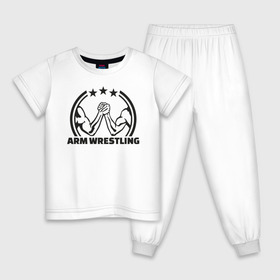 Детская пижама хлопок с принтом Armwrestling в Белгороде, 100% хлопок |  брюки и футболка прямого кроя, без карманов, на брюках мягкая резинка на поясе и по низу штанин
 | 