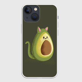 Чехол для iPhone 13 mini с принтом AVOCATO в Белгороде,  |  | Тематика изображения на принте: avocado | avocato | avogato | cat | cats | авокадо | авокато | авокот | картинка | картинки | кот | коте | котэ | прикольная | прикольные