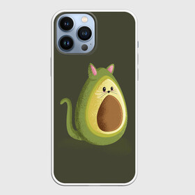 Чехол для iPhone 13 Pro Max с принтом AVOCATO в Белгороде,  |  | Тематика изображения на принте: avocado | avocato | avogato | cat | cats | авокадо | авокато | авокот | картинка | картинки | кот | коте | котэ | прикольная | прикольные