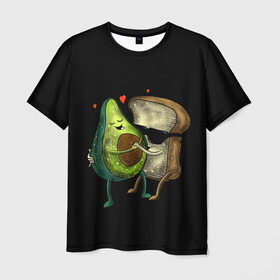 Мужская футболка 3D с принтом Love в Белгороде, 100% полиэфир | прямой крой, круглый вырез горловины, длина до линии бедер | avocado | avocato | avogato | cat | cats | авокадо | авокато | авокот | картинка | картинки | кот | коте | котэ | прикольная | прикольные