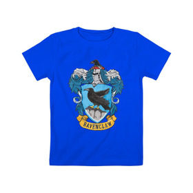 Детская футболка хлопок с принтом Coat of Ravenclaw в Белгороде, 100% хлопок | круглый вырез горловины, полуприлегающий силуэт, длина до линии бедер | vdgerir | гарри поттер | гриффиндор | дамблдор | добби | слизерин | хогвартс