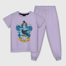 Детская пижама хлопок с принтом Coat of Ravenclaw в Белгороде, 100% хлопок |  брюки и футболка прямого кроя, без карманов, на брюках мягкая резинка на поясе и по низу штанин
 | vdgerir | гарри поттер | гриффиндор | дамблдор | добби | слизерин | хогвартс