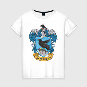 Женская футболка хлопок с принтом Coat of Ravenclaw в Белгороде, 100% хлопок | прямой крой, круглый вырез горловины, длина до линии бедер, слегка спущенное плечо | vdgerir | гарри поттер | гриффиндор | дамблдор | добби | слизерин | хогвартс
