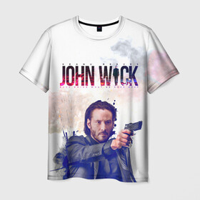 Мужская футболка 3D с принтом John Wick в Белгороде, 100% полиэфир | прямой крой, круглый вырез горловины, длина до линии бедер | john wick | keanu reeves | боевик | джон уик | киану ривз | кино | пистолет | фильм
