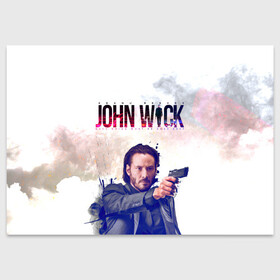 Поздравительная открытка с принтом John Wick в Белгороде, 100% бумага | плотность бумаги 280 г/м2, матовая, на обратной стороне линовка и место для марки
 | john wick | keanu reeves | боевик | джон уик | киану ривз | кино | пистолет | фильм