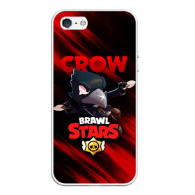 Чехол для iPhone 5/5S матовый с принтом BRAWL STARS CROW в Белгороде, Силикон | Область печати: задняя сторона чехла, без боковых панелей | bibi | brawl stars | crow | el brown | leon | leon shark | max | sally leon | shark | stars | werewolf | акула | биби | ворон | леон | оборотень