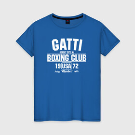 Женская футболка хлопок с принтом Gatti Boxing Club в Белгороде, 100% хлопок | прямой крой, круглый вырез горловины, длина до линии бедер, слегка спущенное плечо | arturo gatti | arturo thunder gatti | gatti | thunder | артуро гатти | гатти