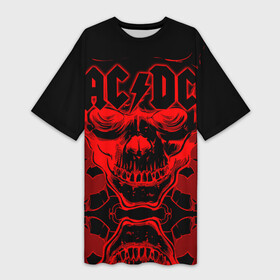 Платье-футболка 3D с принтом AC DC в Белгороде,  |  | ac dc | acdc | back in black | columbia | epic | force | guitar | pop | rock | vevo | ангус | блюз | рок | хард | янг