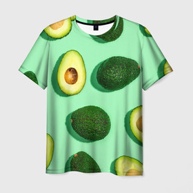 Мужская футболка 3D с принтом АВАКАДО в Белгороде, 100% полиэфир | прямой крой, круглый вырез горловины, длина до линии бедер | Тематика изображения на принте: ovakado | авокадо | фрукты