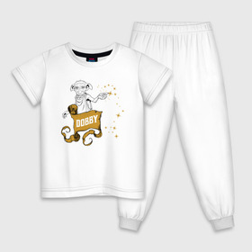 Детская пижама хлопок с принтом Dobby в Белгороде, 100% хлопок |  брюки и футболка прямого кроя, без карманов, на брюках мягкая резинка на поясе и по низу штанин
 | vdgerir | гарри поттер | гриффиндор | дамблдор | добби | слизерин | хогвартс