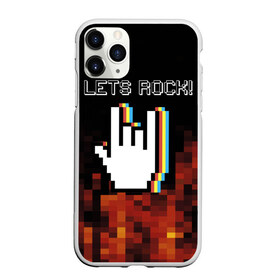 Чехол для iPhone 11 Pro матовый с принтом Lets Rock в Белгороде, Силикон |  | art | fire | hand | pixel | pixelart | rock | огонь | пиксель | пиксельарт | рок | рука