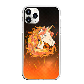 Чехол для iPhone 11 Pro Max матовый с принтом Огненный единорог в Белгороде, Силикон |  | pony | грива | единорог | лошадь | огненный | пламя | пони | поняшка | рог | рыжий
